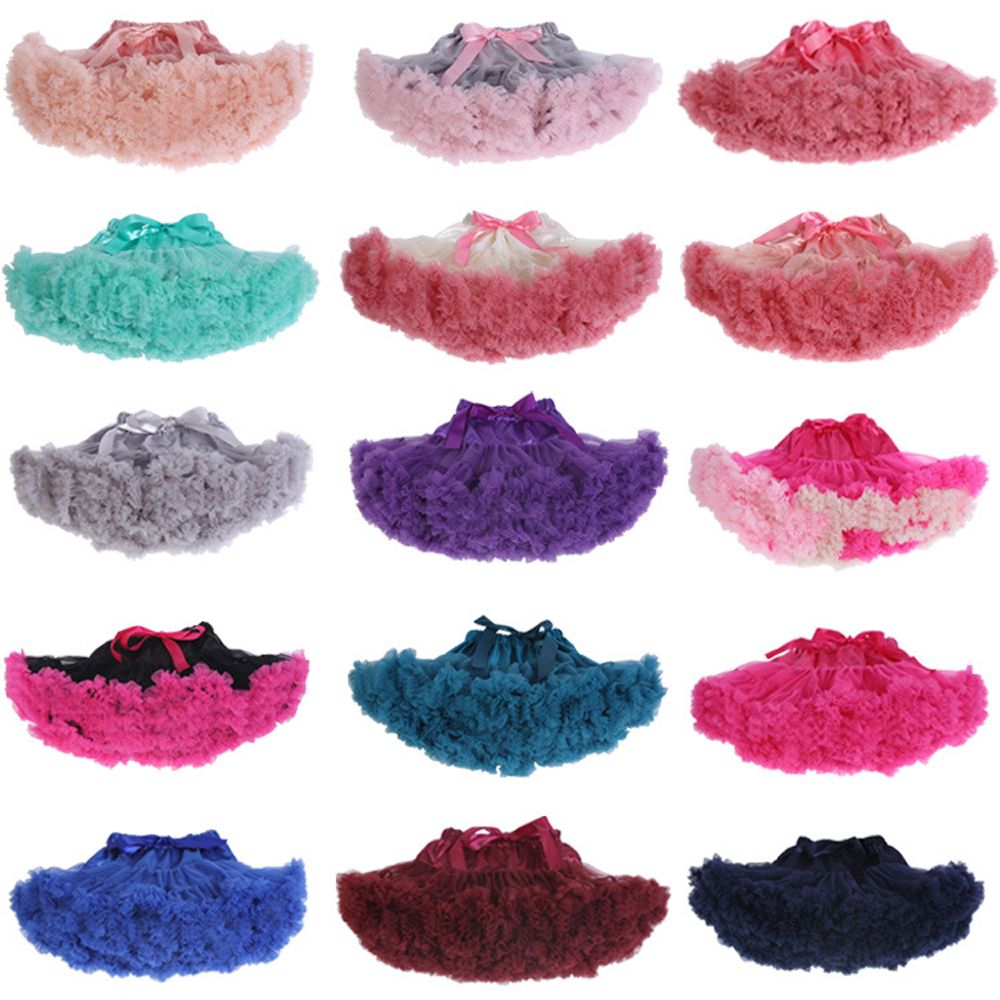 Girls Tutu Costume Shimmer Petticoat Princess Multi-layer Puff Skirt