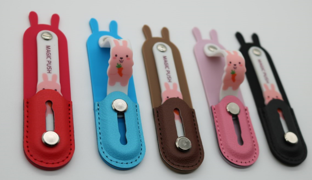 QQR5203 Silicone Cell Phone Cartoon Design Finger Ring Grip Stand