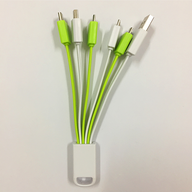 Colorful 5 in 1 Multiple Charging Cables with Customized Logo