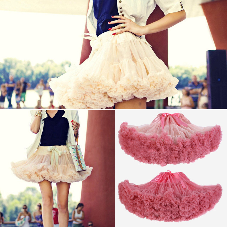 Women Adult Princess Mesh Puff Petticoat Fluffy Pettiskirts