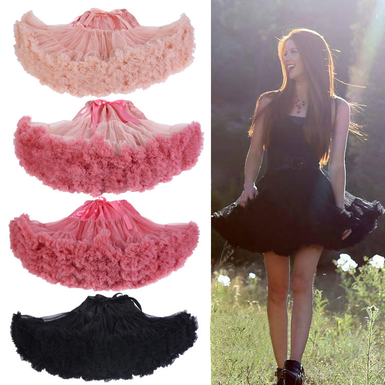 Women Adult Princess Mesh Puff Petticoat Fluffy Pettiskirts