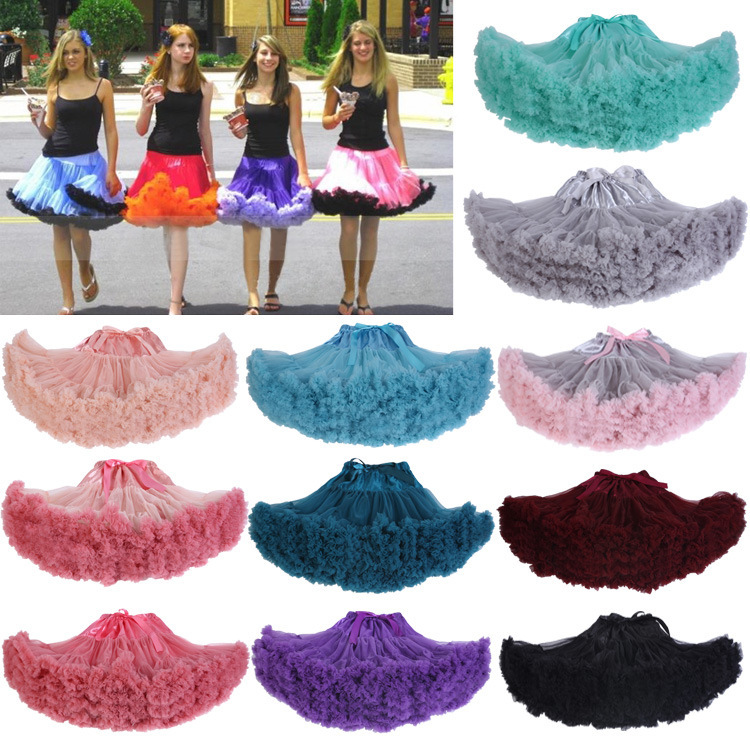 Women Adult Princess Mesh Puff Petticoat Fluffy Pettiskirts