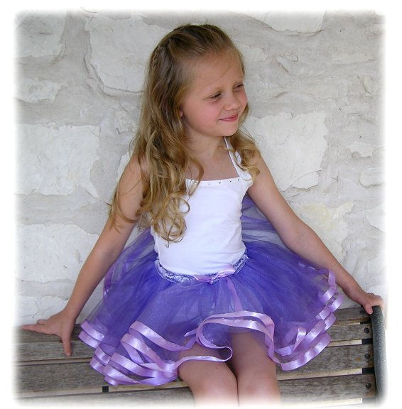 Dance Tutu Skirt for Halloween Cosplay Satin Ribbon Lined
