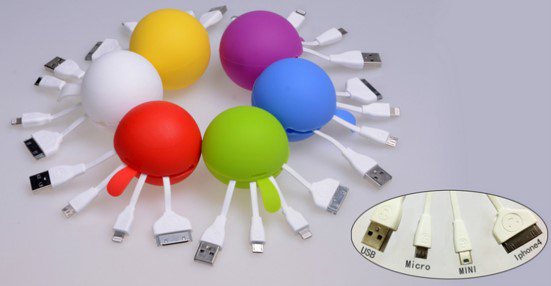 The Round Type Three in One USB Data Packet Line