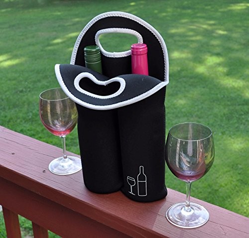 Neoprene Two Bottle Wine Carrier Cooler