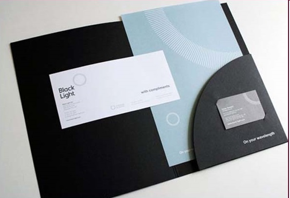 Full Color Glued Presentation Folder with Business Card Slot