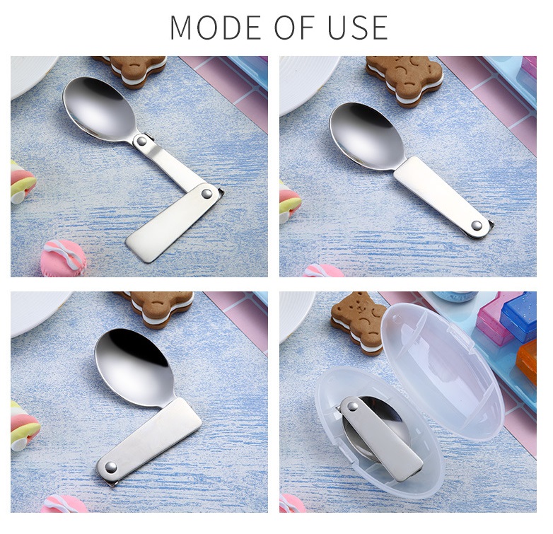 Outdoor Camping Picnic Cutlery Foldable Spoon in Gift Box