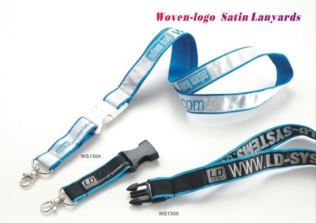1" Woven-logo Satin Lanyards