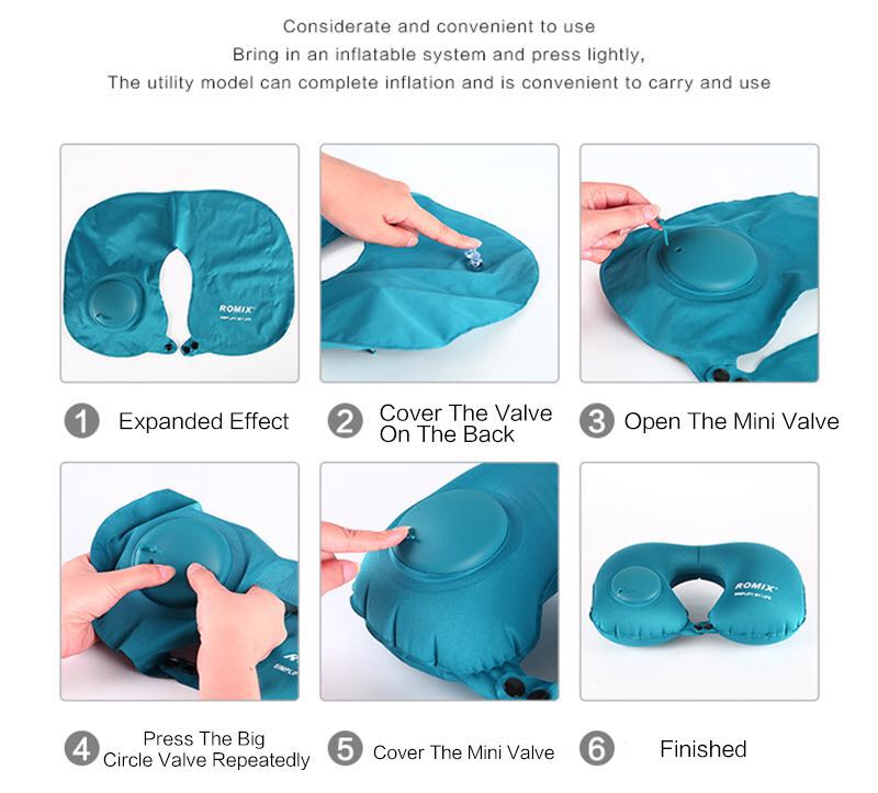 U Shape Inflatable Neck Travel Pillow