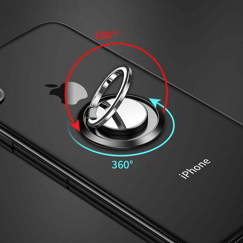 360 degree rotation Metal rings Magnetic attraction mobile phone holder bracket Kickstand cell phone holder