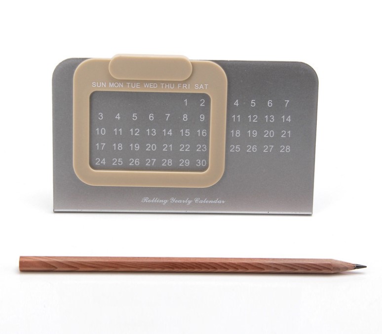 Plastic movable recycled monthly calendar