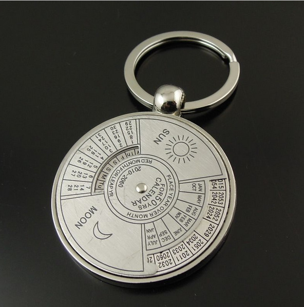 Metal 50 Years Calendar Key Chain