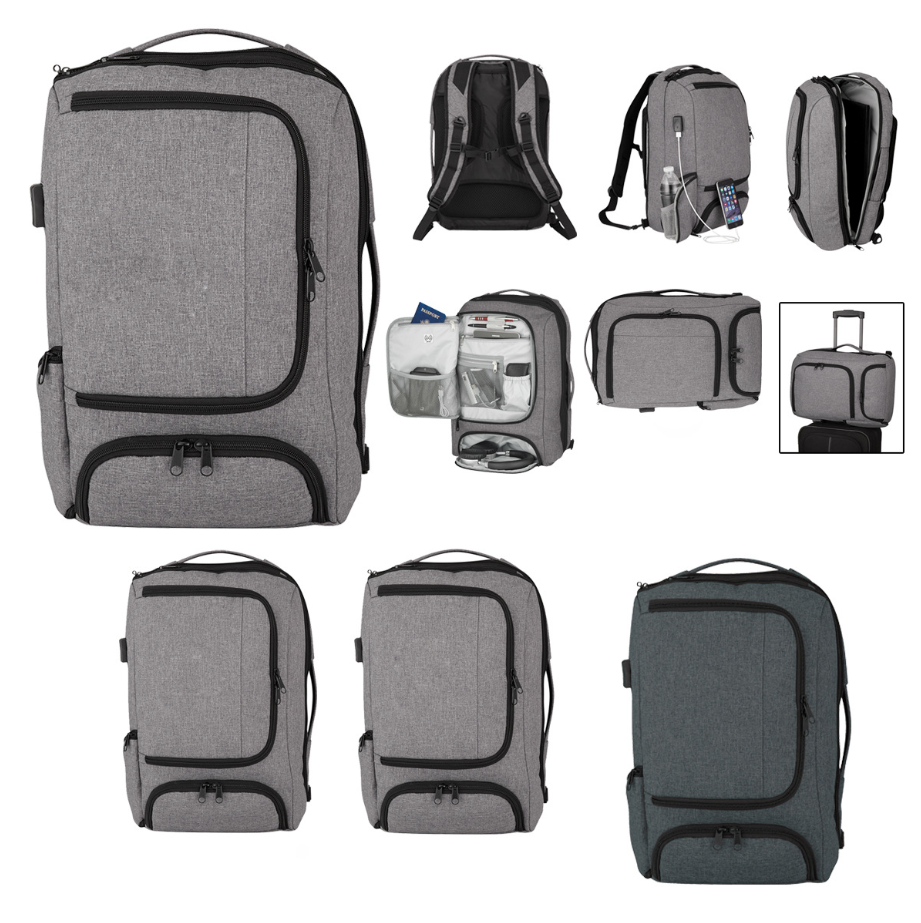 Computer Backpack&Briefcase Functional Bag with USB Charging Port