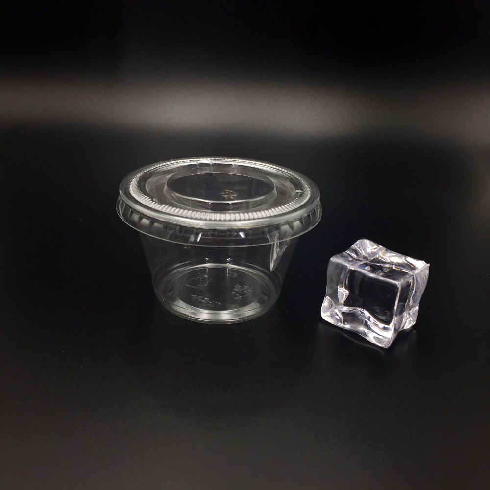 4OZ Clear Disposable PET Plastic Sauce Cup