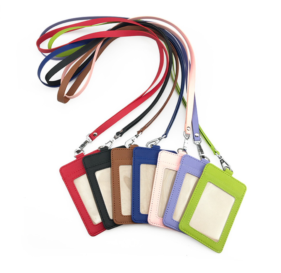 PU Card Holder Fixed with PU Rope